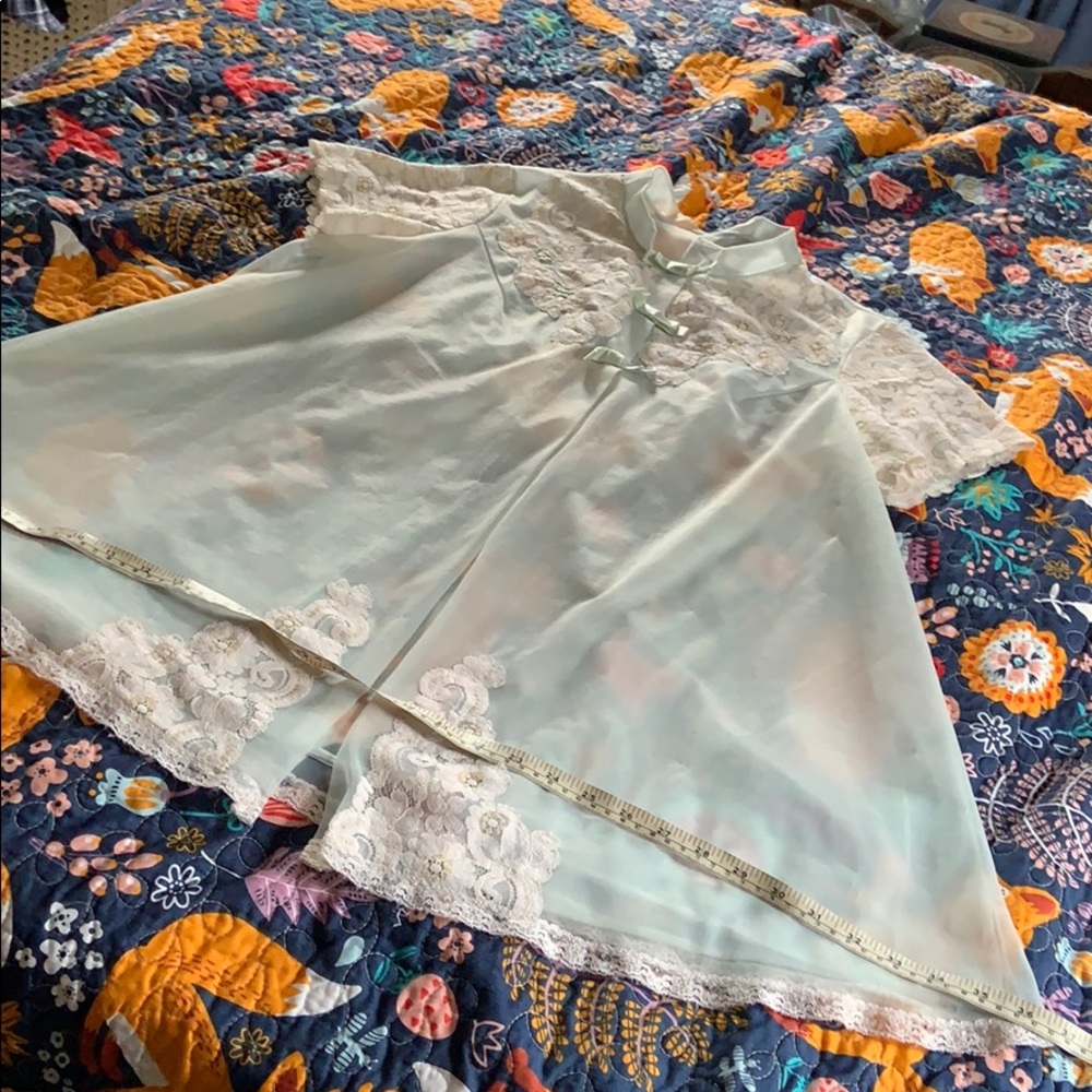 Vintage shadowtime baby blue chiffon nightie robe . Size medium - Picture 8 of 12